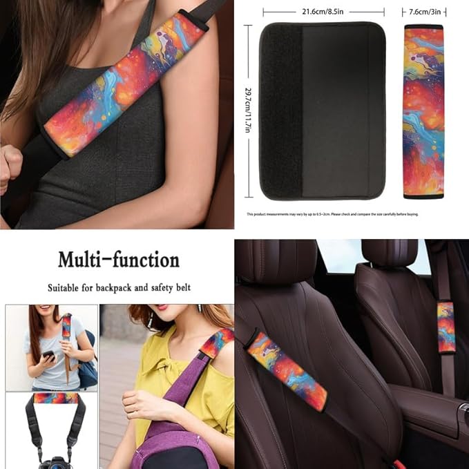Boho Fluid Painting Car Seat Covers Set Watercolor