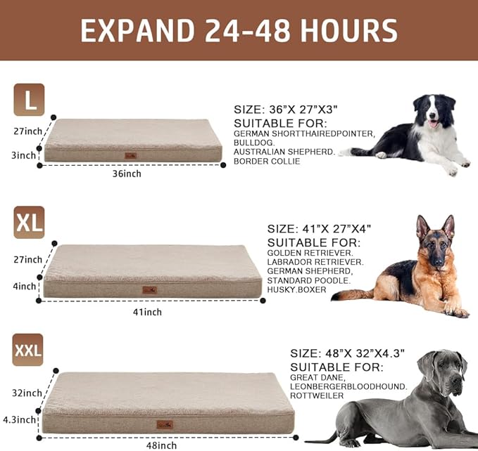 Extra Large Dog Bed Memory Foam Orthopedic Dog 48 * 32 in