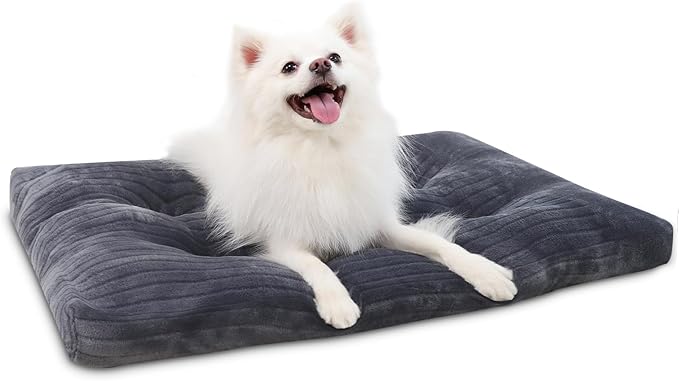 Dog Crate Bed Washable Dog Beds for Medium Dogs Deluxe Thick Flannel Fluffy Comfy Kennel Pad Anti-Slip & Anti-Scratch Pet Sleeping Mat 29 x 21 Inch,