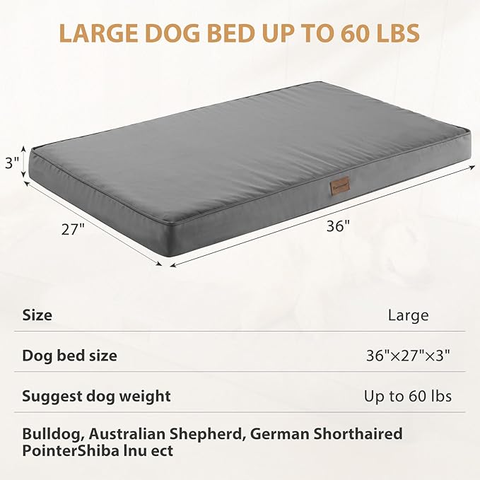 BFPETHOME Outdoor Dog Beds for Large Dogs (36 x 27 In,