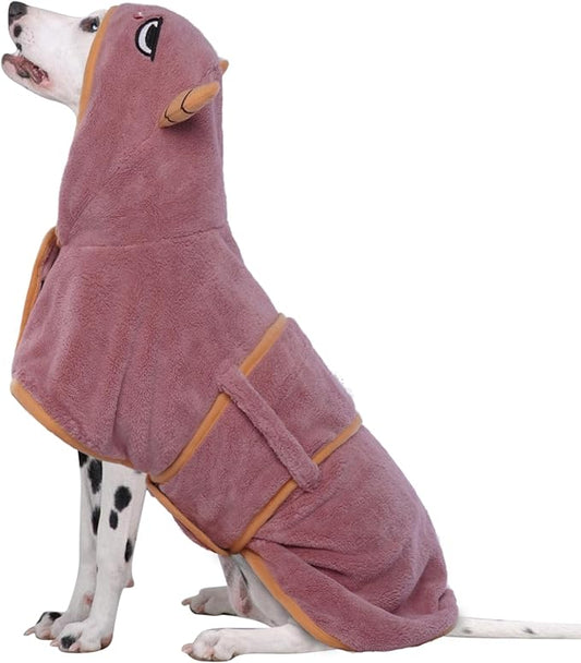 Dog Bathrobe Dog Drying Coat, Microfibre Material Fast Drying Super Absorbent Dog Bath Towel, Magic Sticker & Belly Strap, Dog Robes for After Bath Dog Bath Robe for Puppy Small Medium Large Dog Cat