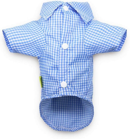 DroolingDog 3 Pack Plaid Dog Tee Shirt Puppy Button Up Shirts Polo T Shirts Small Dogs Clothes Breathable Summer T-Shirts