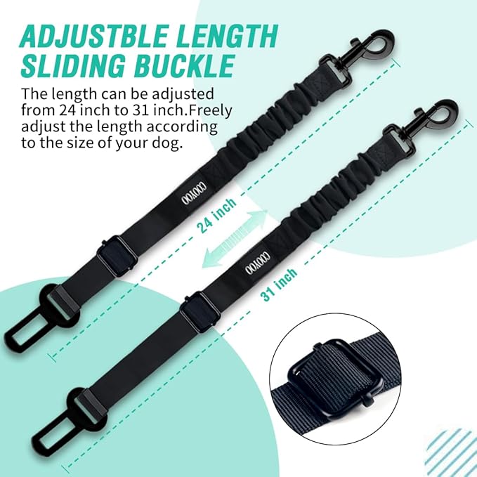 COOYOO Dog Seat Belt 3 Piece