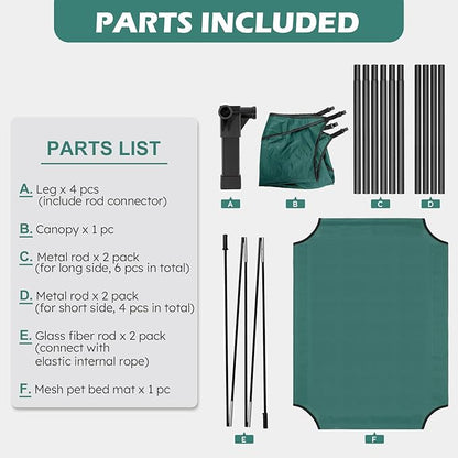 Heeyoo Elevated Dog Bed with Canopy