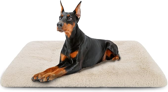 Dog Crate Pad Ultra Soft Dog Bed Mat Washable Pet Kennel Bed with Non-Slip Bottom Fluffy Plush Sleeping Mat for Large Medium Small Dogs 47 x 29 Inch,