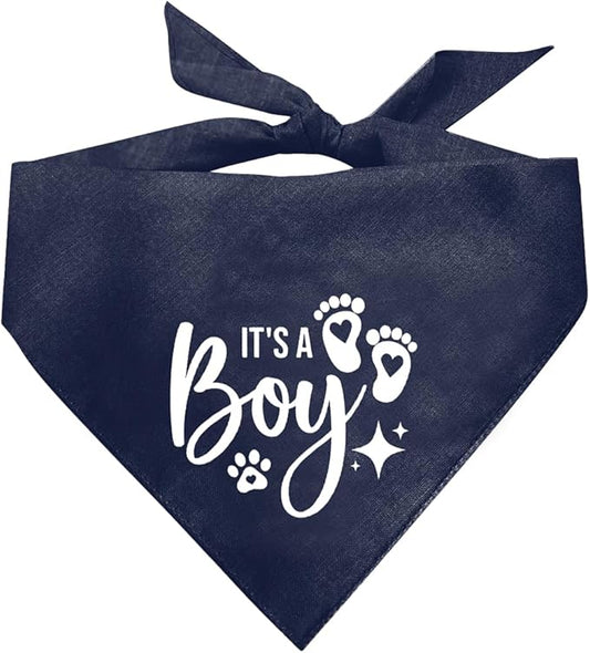 It's A Boy Dog Bandana, Dark Blue Dog Bandana, Gender Reveal Dog Bandana, Dog Bandana Pregnancy Announcement, Dog Bandana for Small Medium Large Dog, Pet Dog Triangle Scarf, Gift for Dog Lover (E57)