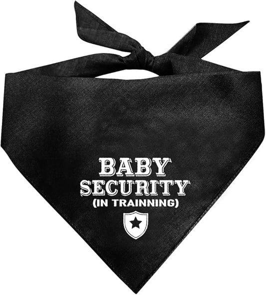 Baby Security in Training Dog Bandana, Dog Bandana, Black Dog Scarf Accessories, Pet Dog Triangle Scarf, Dog Bandana Pet Scarf, Dog Bandana for Small Medium Large Dogs, Gift for Dog Lover (B14)