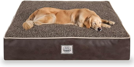 Memory Foam Dog Bed for Medium Dogs- Waterproof Dog Bed Mat with Removable Washable Cover