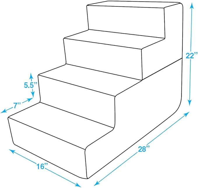 Best Pet Supplies Foldable Foam Pet Steps for Small Dogs and Cats 4-Step