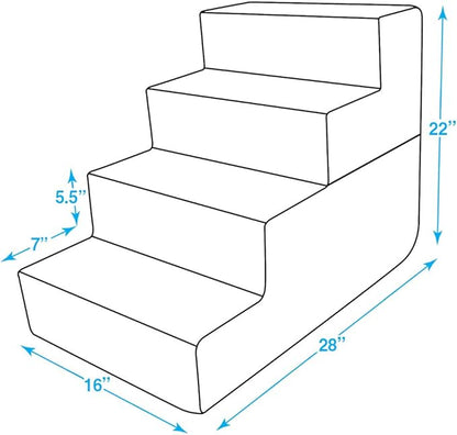 Best Pet Supplies Foldable Foam Pet Steps for Small Dogs and Cats 4-Step