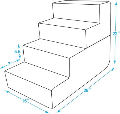 Best Pet Supplies Portable Foldable Foam Pet Stairs/Steps for Couch 4-Step (H: 22")