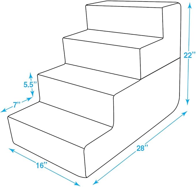 Best Pet Supplies Foldable Foam Pet Steps for Small Dogs and Cats 4-Step
