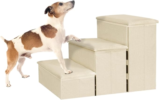 TONY HOBY Foldable Dog Stairs 3-Steps for 3 Steps)