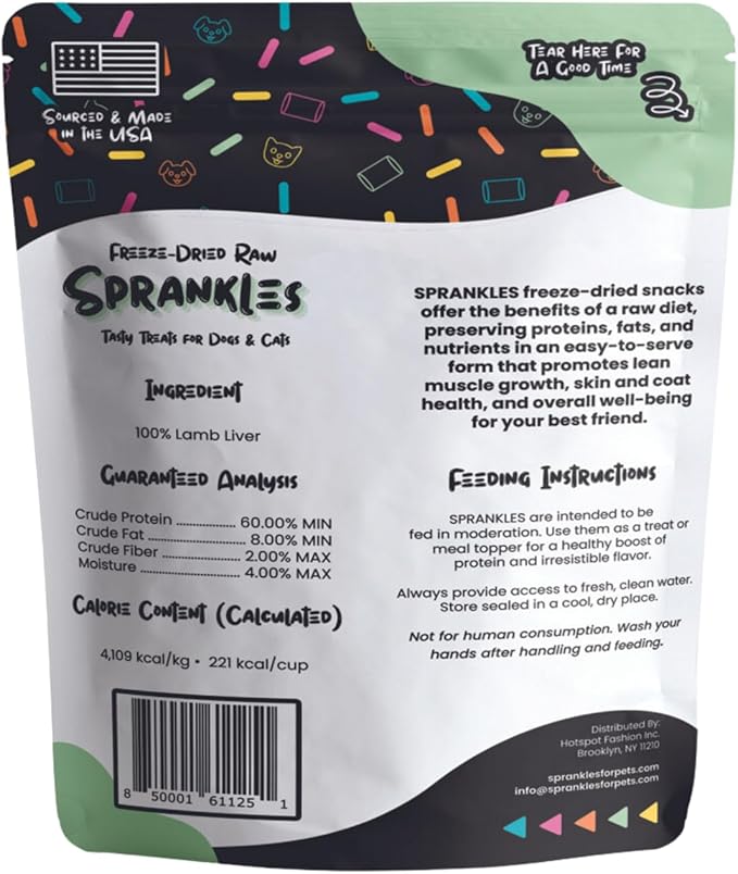 Freeze Dried Lamb Liver Treats for Cats & Dogs - 1LB Big Bag Single Ingredient All Natural Grain-Free, High Protein, Made in USA - Perfect for Training, Topper or Snack