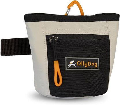 OllyDog Goodie Treat Bag, Dog Treat Pouch, Waist Belt Clip for Hands-Free Training, Magnetic Closure, Dog Training and Behavior Aids, Three Ways to Wear (Bluff)