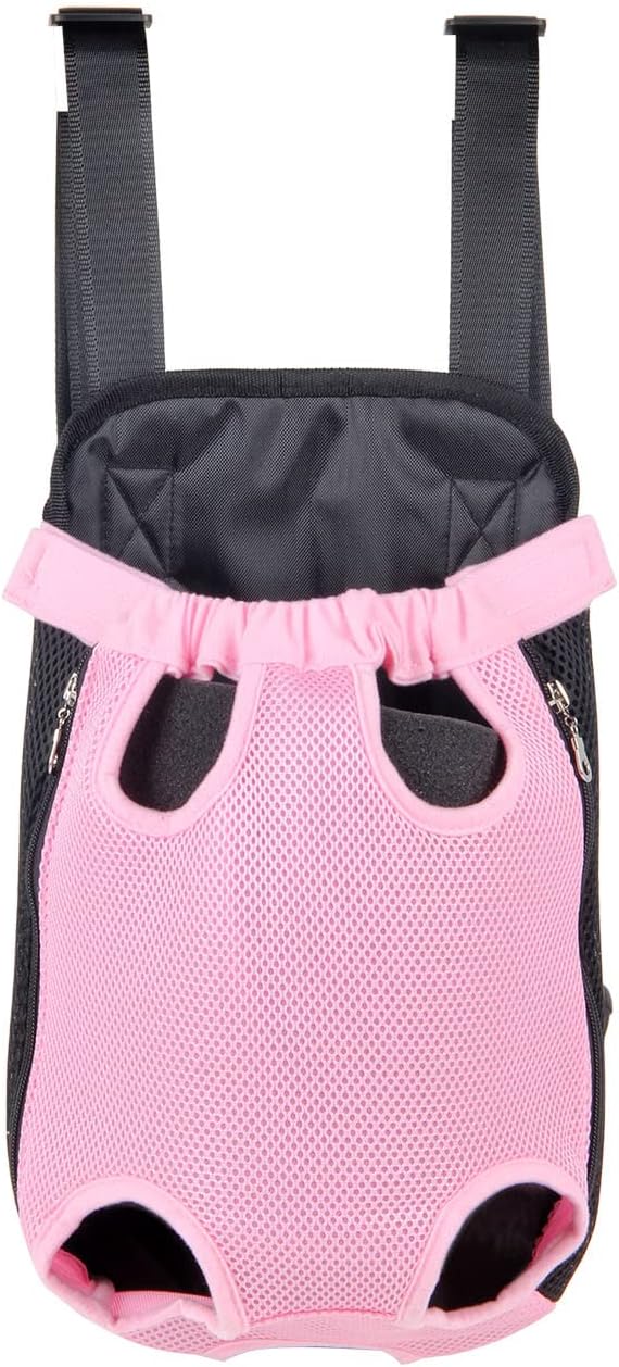 Dog Carrier Legs Out Front Pet Carrier Backpack Adjustable Puppy Cat Small Bag with Shoulder Strap and Sling for Traveling Hiking Camping Outdoor (XL, Pink)