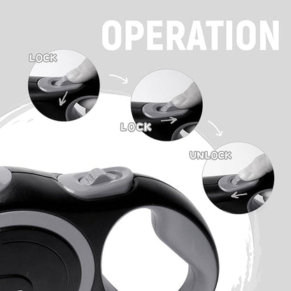 10 FT Retractable Dog Leash with No Tangle for Dog up to 33lbs