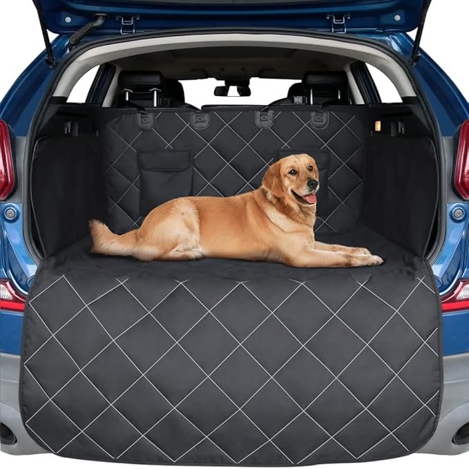 RBSC Home Dog Car Back Seat Cover 40 Inches Waterproof Cargo Liner for Dogs Heavy Duty and Nonslip Cargo Cover for Trucks