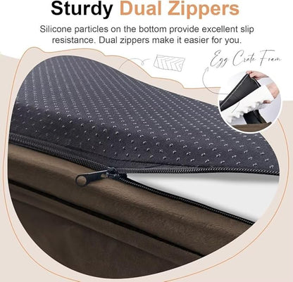 Large Dog Bed Orthopedic Washable: Jumbo Dog Bed Bolster Extra Large Dogs Egg Crate Foam Sofa Couch Waterproof Removable Cover