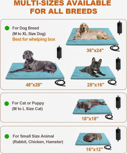 Super Large Size Outdoor Pet Heating Pad for Dogs 6 Temp 5 Timers