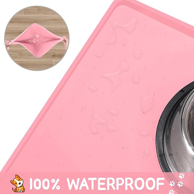 MateeyLife Silicone Cat & Dog Food Mat for Floors Waterproof