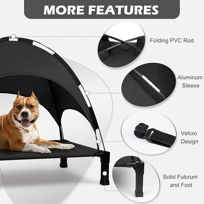 Heeyoo Elevated Dog Bed with Canopy