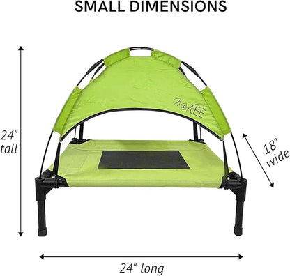 Midlee Green Dog Cot with Canopy (18" x 24")