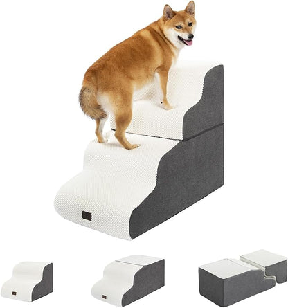 Pettycare Dog Stairs Ramp for High Beds and Couch 4 Steps,Beige