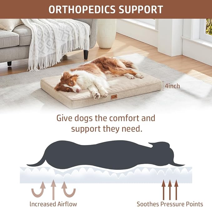 Large Dog Bed Memory Foam Orthopedic Dog Bed 41 * 27 in