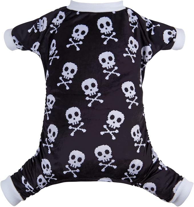 CuteBone Halloween Dog Pajamas Skeleton Clothes Soft Puppy Pjs for Small Dogs P254M