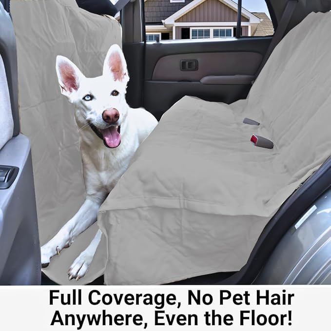 Deluxe Quilted and Padded Dog Pet Car Back Seat Cover with Comforting Fabric 62"x94", Grey