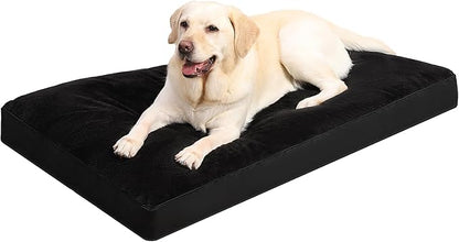 Dog Crate Bed Waterproof Deluxe Plush Dog Beds with Removable Washable Cover Anti-Slip Bottom Pet Sleeping Mattress for Large 23 x 17 inch,