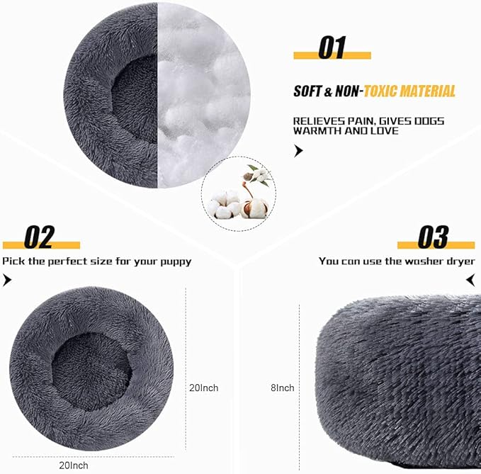 Dog Bed Calming Dog Beds for Small Medium Dogs Bed(20")