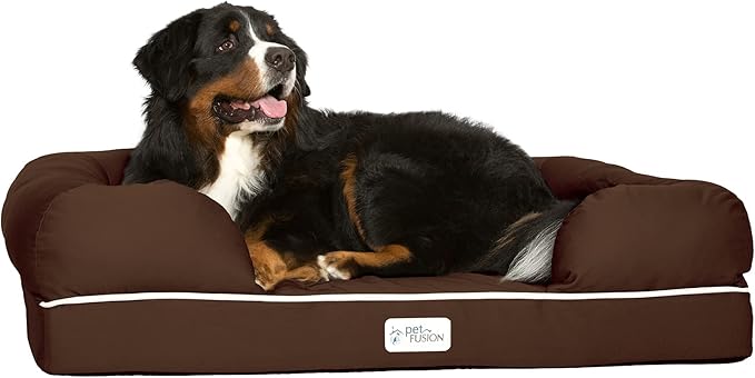 PetFusion Ultimate Dog Bed 35% Cotton Cover,1yr. Warranty,Brown, (44x34")