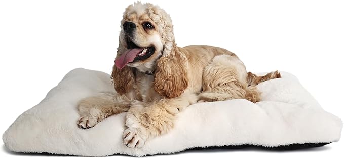 nononfish Dog Crate Bed 36 x 24 for Large Dogs Washable with Anti-Slip Bottom 36 inch 50 lbs,35" 23" x 3" Cream