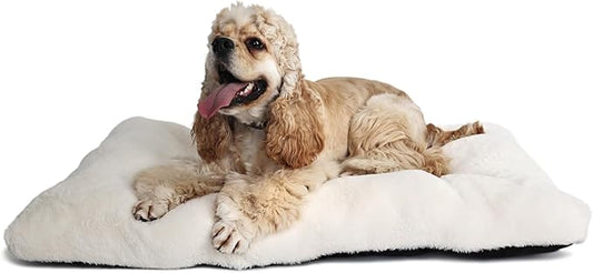 nononfish Dog Crate Bed 36 x 24 for Large Dogs Washable with Anti-Slip Bottom 36 inch 50 lbs,35" 23" x 3" Cream