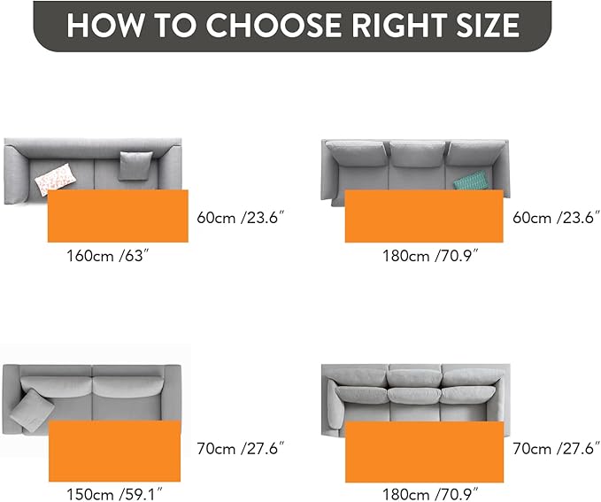 Garden Chic Cotton Protective Couch Cover Design,70x180 cm/27.6x70.9