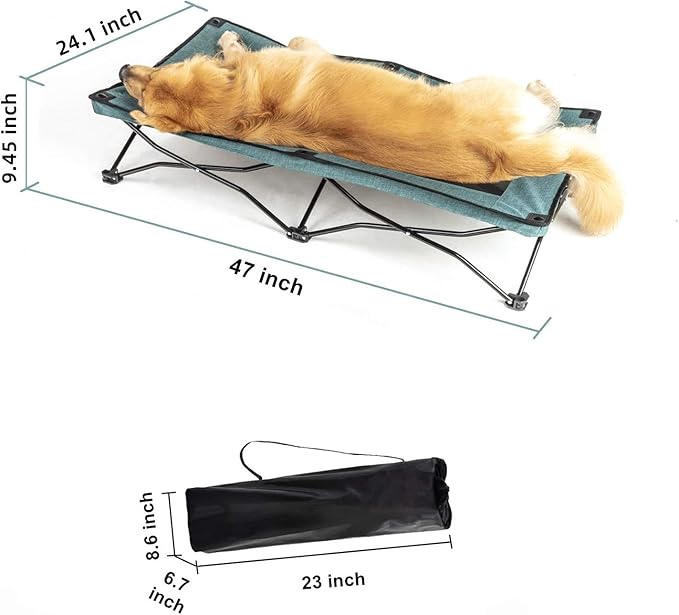 Folding Outdoor Raised Elevated Cooling Dog Cot Beds for Large Dogs 47 Inches