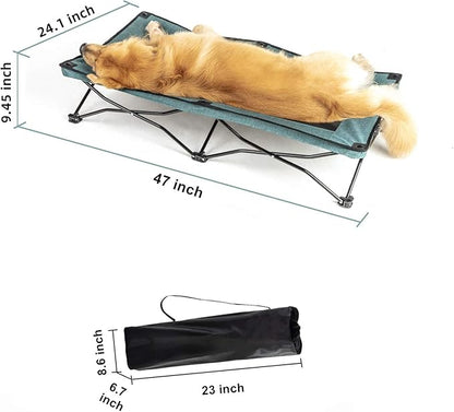 Folding Outdoor Raised Elevated Cooling Dog Cot Beds for Large Dogs 47 Inches