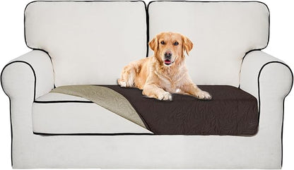 Easy-Going Waterproof Dog Bed Cover Reversible Leak Proof Pet Blanket Replacement Mat for Furniture Washable Couch Cover Sofa Cover for Dogs Cat(30x53 Inch, Chocolate/Beige)