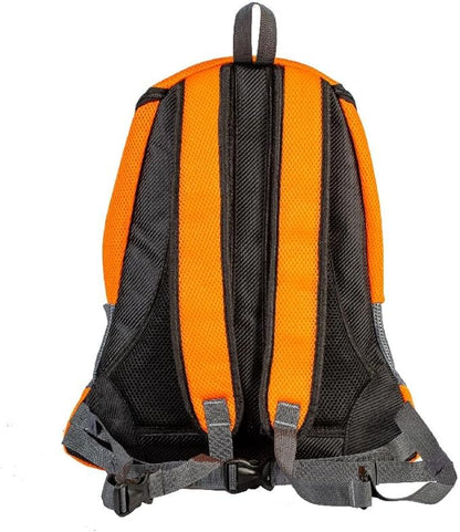 pet Carrier Backpack for Small, Medium and Large Dogs, Adjustable Breathable Oxford Fabric with mesh Window and Safety Belt (Orange, Medium)