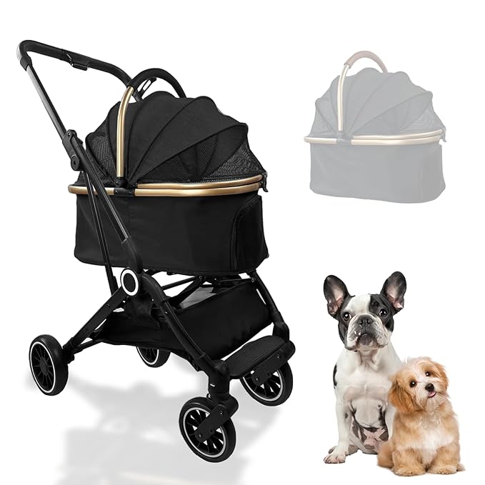3 in 1 Folding Pet Stroller 4-Wheel Pet