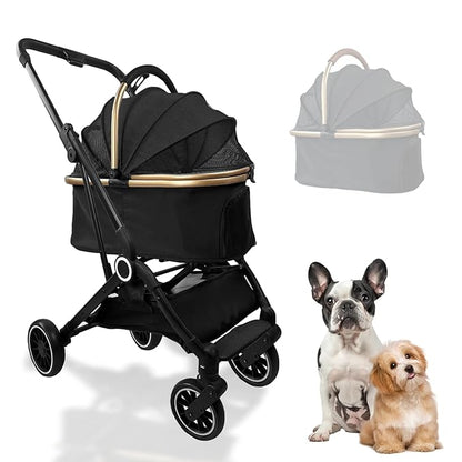 3 in 1 Folding Pet Stroller 4-Wheel Pet