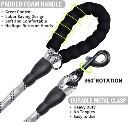 COOYOO Dog Leash 5/6 FT with Comfortable Padded