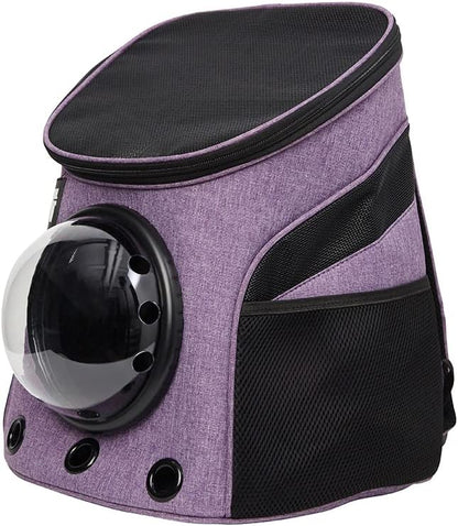 Fat Cat Backpack Carrier - Airline Approved Cat Carrier with Space Capsule Bubble for for Small Cats, Kitten - Premium Purple Cat Carrier Backpack for Outdoor, Travel, Hiking, Pet Supplies