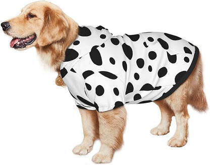 Cute Dalmatian Print Dog Hoodies，Dog Clothes with Pocket