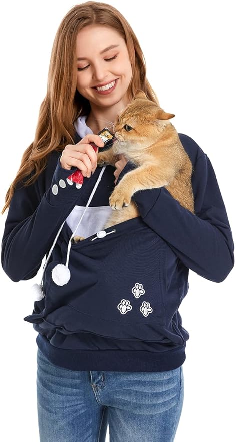 LINYUCHEN Cat Dog Pouch Hoodie Large Pet Pouch