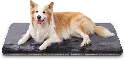 35 inch Washable Dog Crate Beds Pad, High Resilience Foam Kennel Mat Anti-Slip Bottom, for Large Medium Sized Dogs, Dog Sleeping Floor Pad,Dark Gray