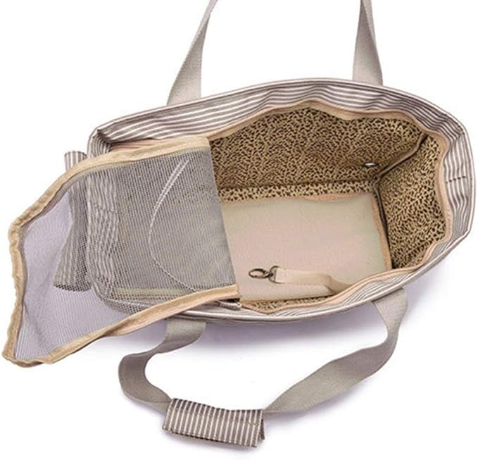 Fashion Pet Dog Carriers Cat Travel Carrying Handbag for Outdoor Travel Walking Hiking (White stripe)