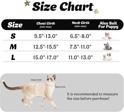 Supet Cat Harness and Leash Set for Walking and Small Dog Soft Mesh Harness Adjustable Vest with Reflective Strap Comfort Fit for Pet Kitten Puppy Rabbit